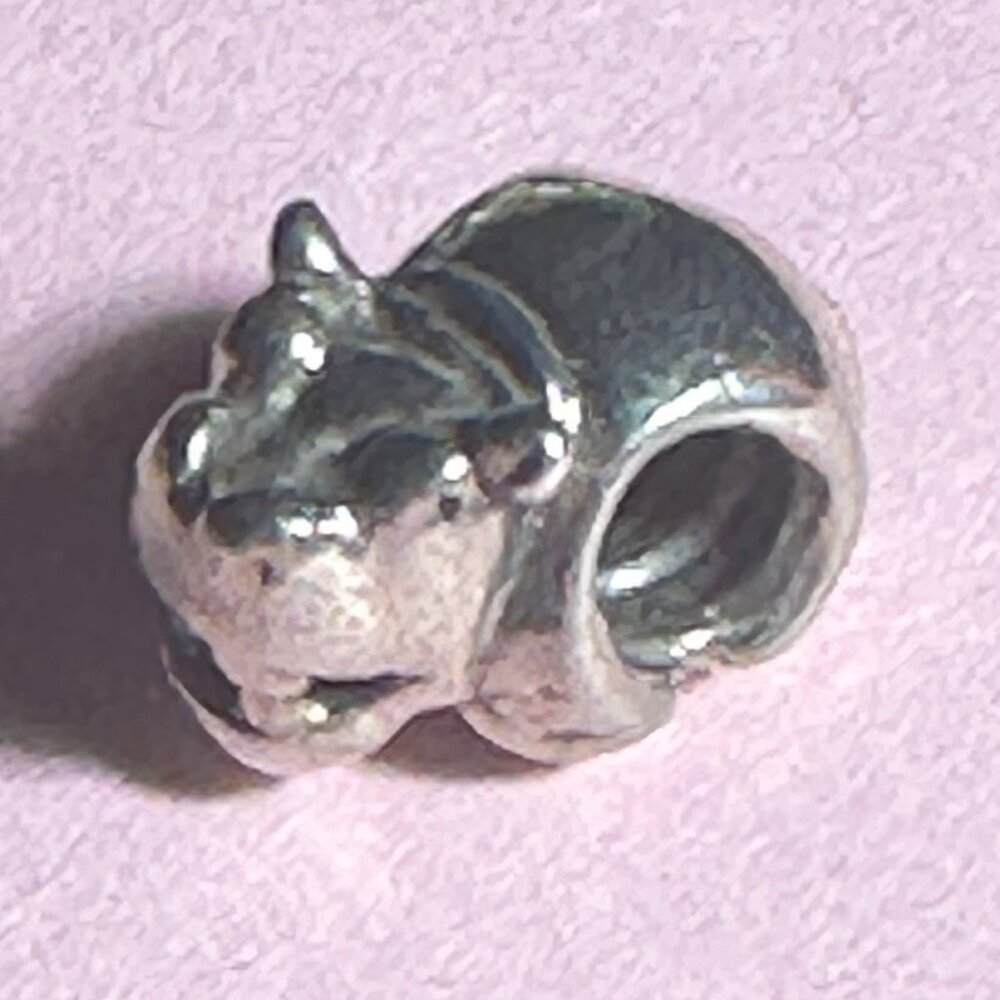 Silver Hippo Charm